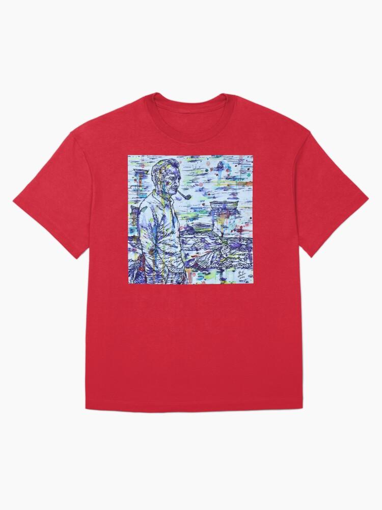 Georges Brassens GEORGES BRASSENS Watercolor and Ink Portrait Oversized T-Shirt