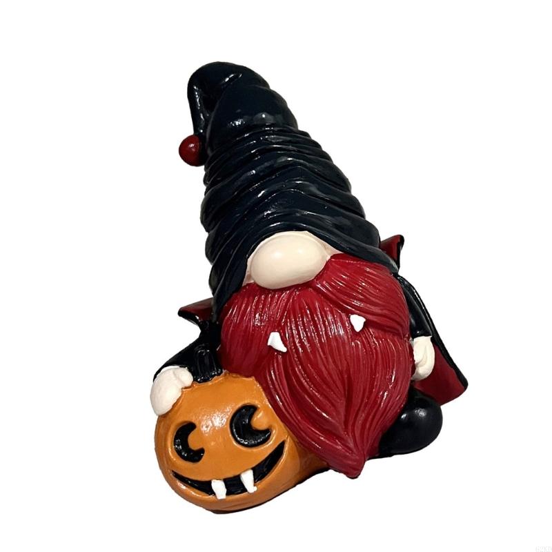 62KD Halloween Elf Statues Pumpkin Gnomes Table Decoration for Festival Ambiances