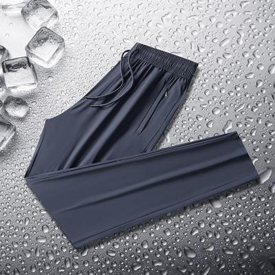Ice Silk Slacks Men's Summer Pants Thin Loose Casual Quick Drying Pants High Elastic Breathable Sports Pants