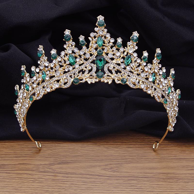 Couronne de Mariage en Cristal de Luxe Reine Royale Concours Serre-têtes Tiaras de Mariée Coiffe Couronne de Mariée Bijoux de Cheveux Accessoires de Tête