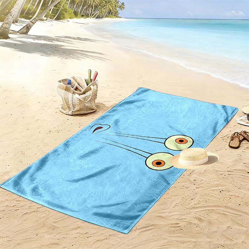 SpongeBob SquarePants Print Beach Towel, Large Soft Quick Dry Towel for Beach Camping Swimming