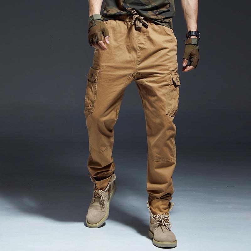 Men's Camo Nine-Point Multi-Pocket Pants - Military Style Casual Work Joggers