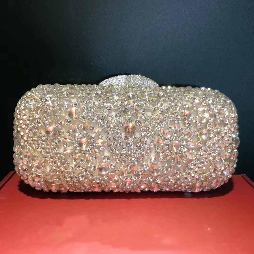 

Sparking Rhinestone Crystal Evening Bag Luxury Women Wedding Bridal Clutches Lady Party Dinner Purses Prom Diamond Handbags 18cmX12cmX7cm