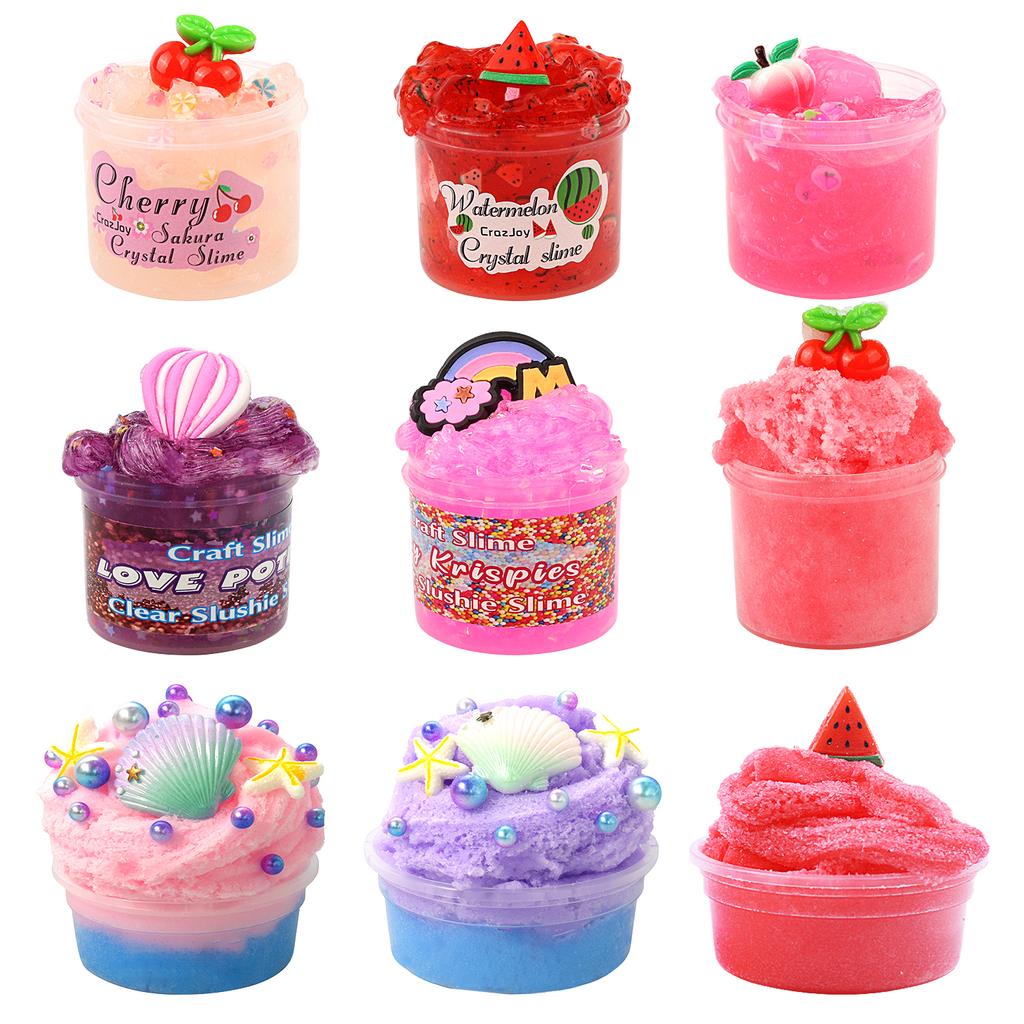 Pink Style Assorted Slime Toys, Handmade Diy Relaxation Toy Nice Decor Good Gift For Kidss, A Total Of 9 Styles