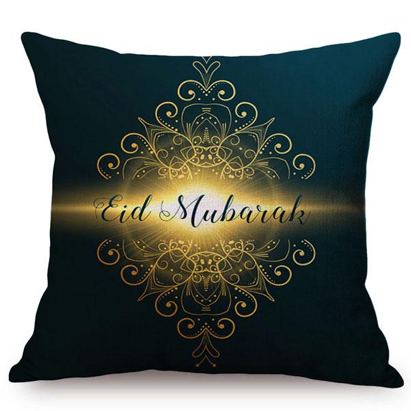 Eid Mubarak Cushion Cover Islamic Muslim Kaaba Mecca Moon Pattern Decoration Ramadan Kareem Sofa Throw Pillow Case Cojines