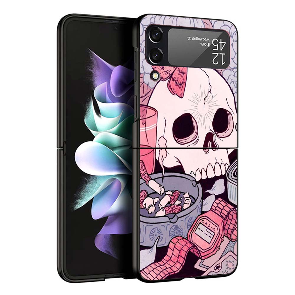 

Pink Cat Skull Sorceress Witch Hard Black Cover for Samsung Galaxy Z Flip 7 6 5 4 3 5G Phone Case Flip7 Flip6 Flip5 Flip4 Flip3 Samsung Z Flip 7