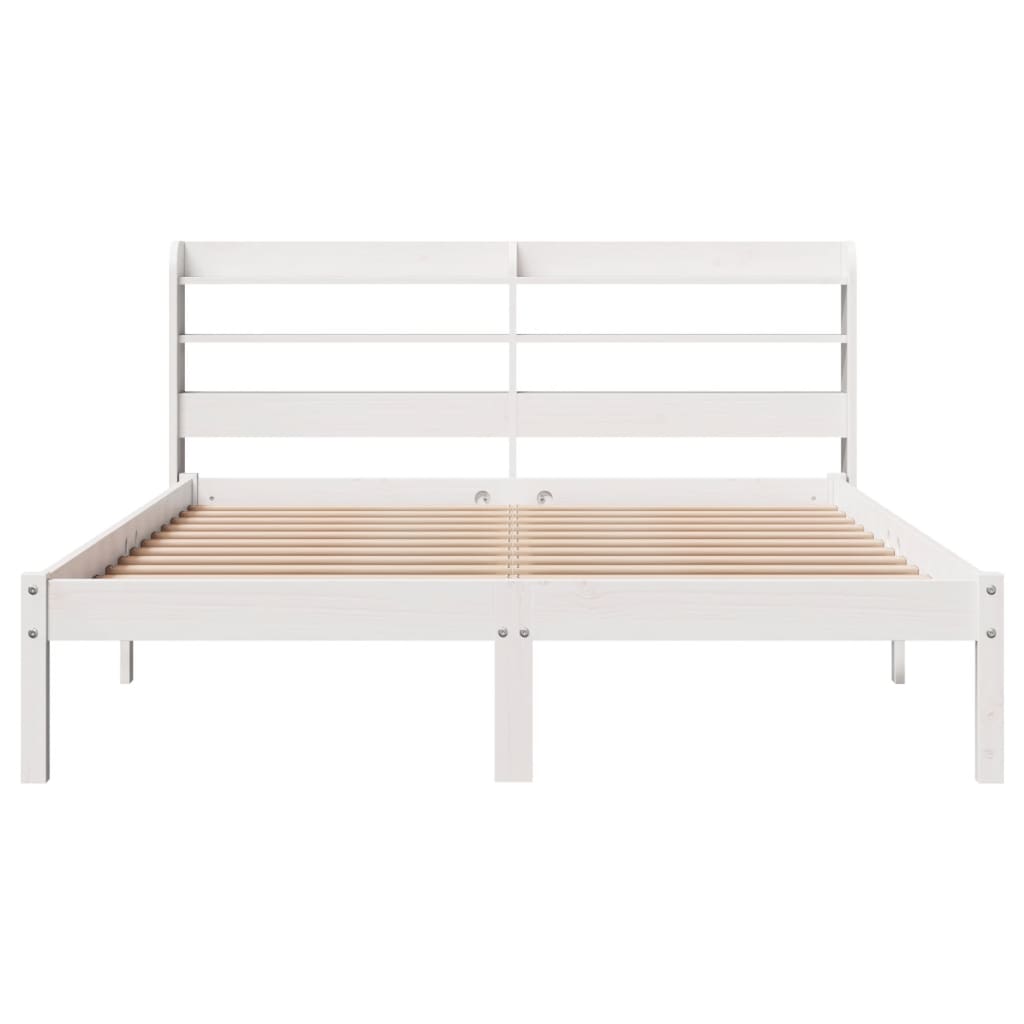 Solid Wood Bed Without Mattress White 140 X 190 Cm Pine Wood