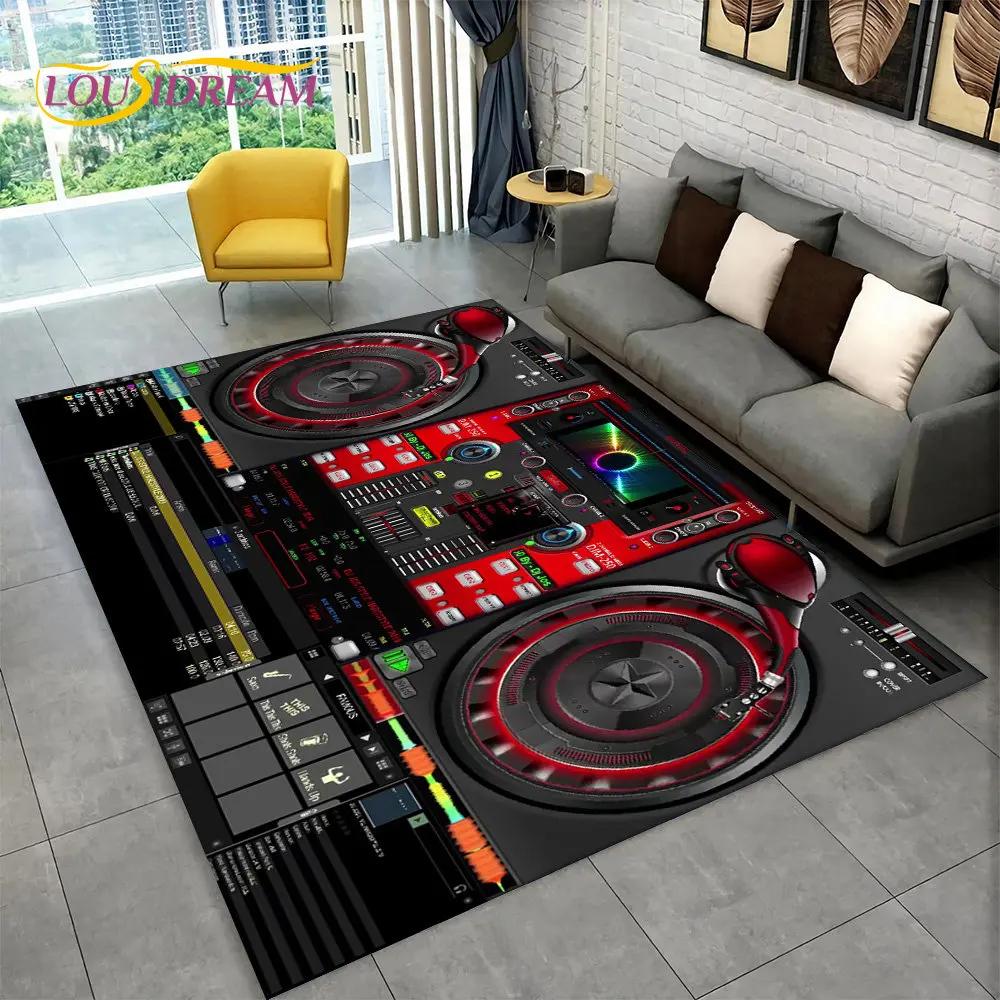 3D DJ Music Screen Keyboard Area Rug,Carpet Rug for Living Room Bedroom Sofa Doormat Hallway Decor,Sport Yoga Non-slip Floor Mat