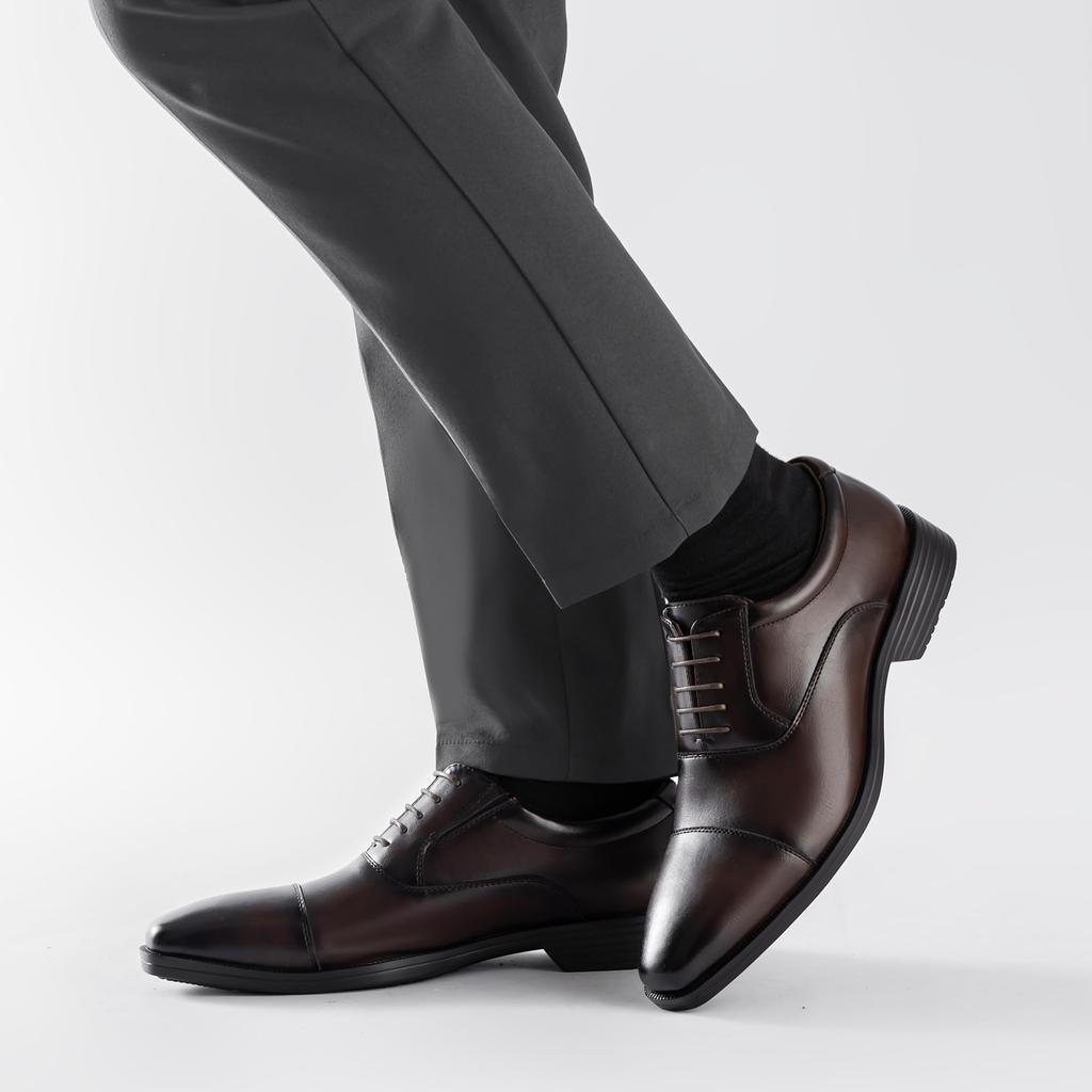 Business Running Leather Dress Genuine Straight Tip High Quality Easy to Inner High Quality No Dark [Foxlike] Shoes, Shoes, Men's Shoes, Leather,