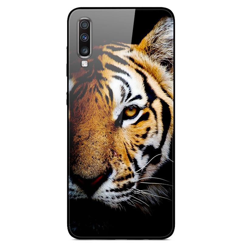 For Samsung A70 Case Cute Pattern Tempered Glass Back Hard Cover Case For Samsung Galaxy A70 Phone Cases Coque A70S A 70 Fundas