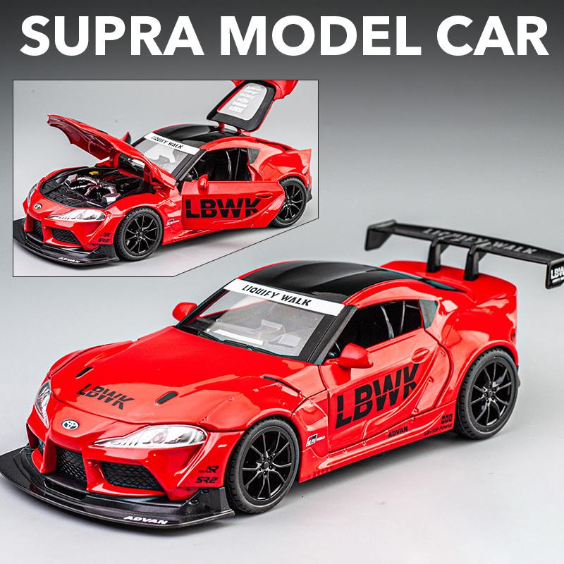1/22 Toyota Supra GR LBWK Racing Car Toy Alloy Car Diecasts & Toy Vehicles Car Model Sound and Light Model Toys for Children