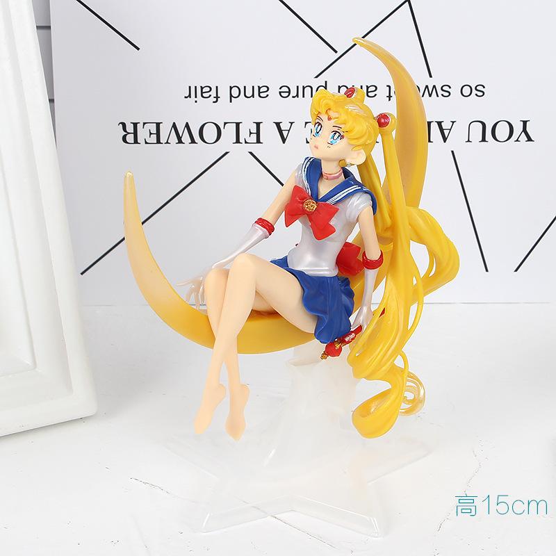 Sailor Moon Anime Figurines - Tsukino Usagi (Sailor Moon) Collectible Models & Cake Topper Decorations Anime Model