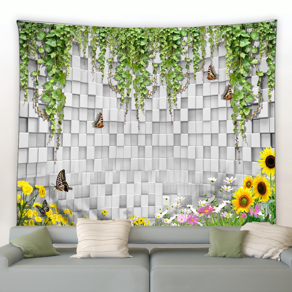 Flower Garden Landscape Tapestry Home Background Wall Cloth Garden Poster Exterior Wall Hanging Bedroom Room Decoration