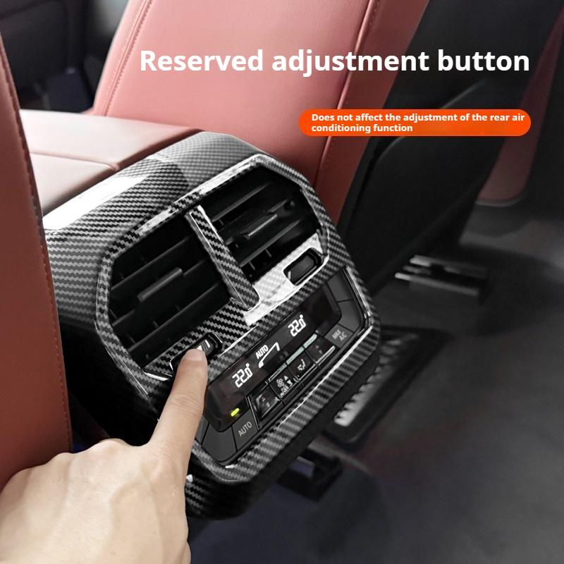 För BMW ix G08 2025-2025 modifiering mittkonsol växelpanel kolfiber mönster interiör växeldekoration biltillbehör