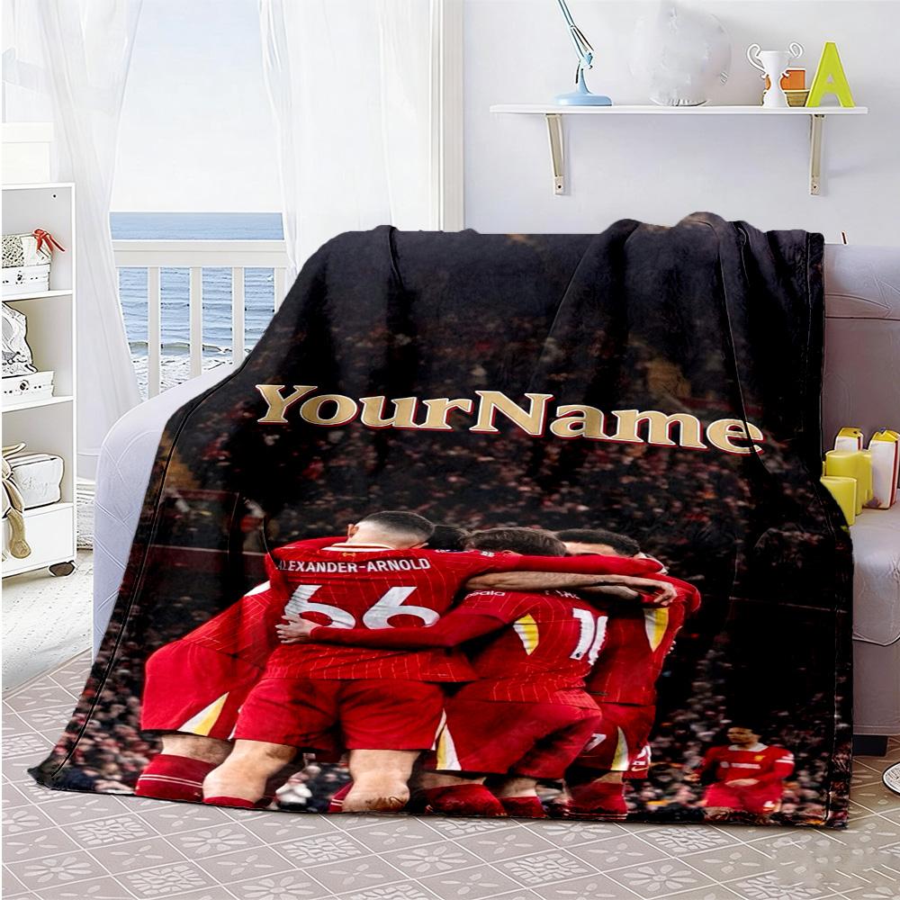 Liverpool Personalized Name Blanket Gift Personalized Blanket Ultra-Soft Suitable for Seaside Livingroom Bedding Office Four Seasons Multipurpose
