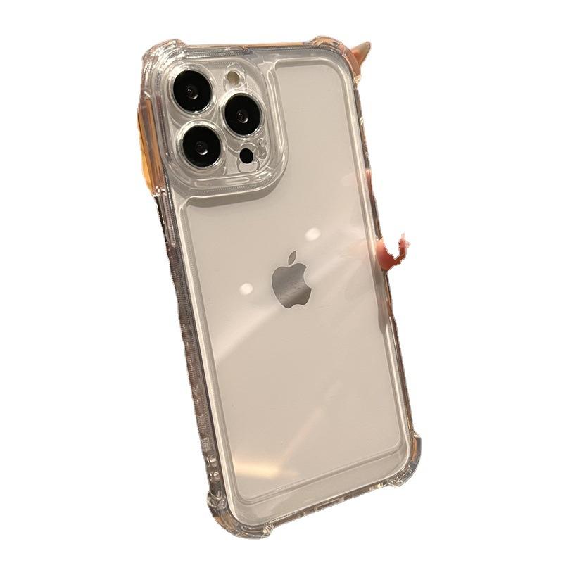 Applicable To IPhone16promax Mobile Phone Case Transparent Four Corners Anti-fall Apple 15/14 High-end Sense 13plus