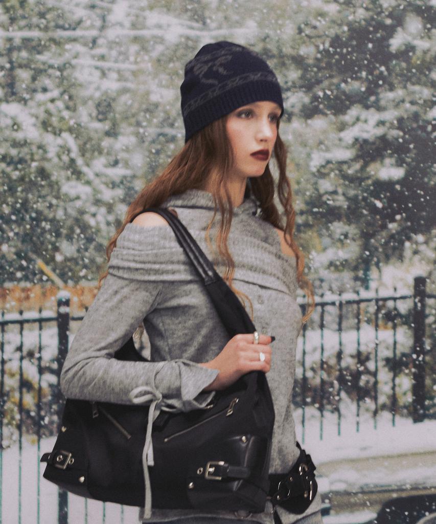 Nasnoing Ribbon Jqd Beanie (Navy)
