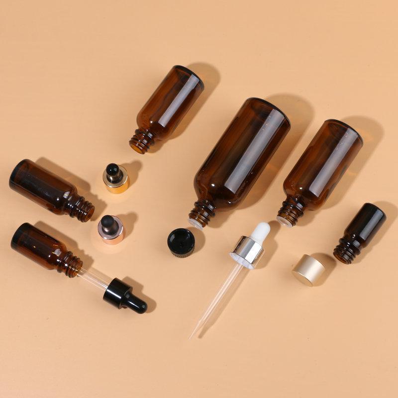 Brown Essential Oil Dropper Bottle: Multi-Specification Travel & Skin Care Packaging