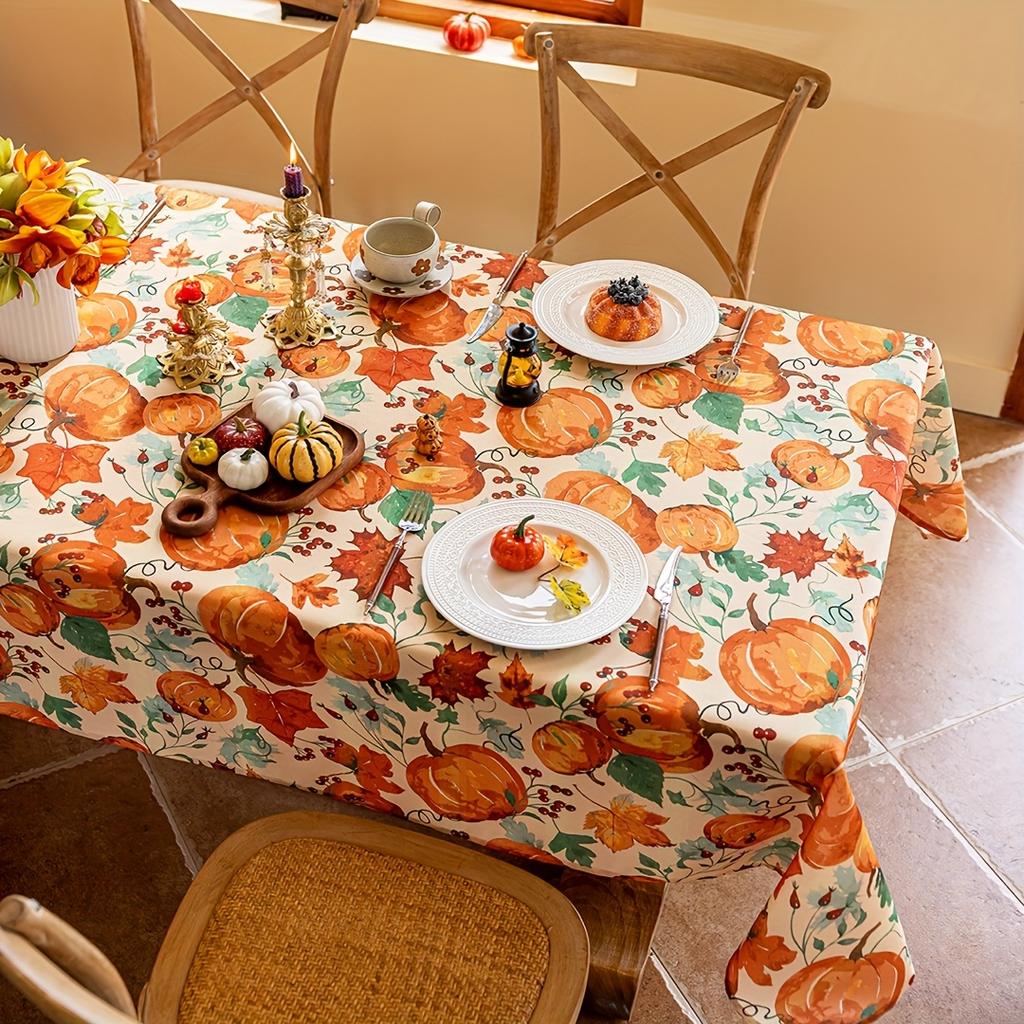 Autumn Thanksgiving Rectangle Table Cloth for Table Decor Kitchen Dining Waterproof Reusable Tablecloth for Tables Holiday Party
