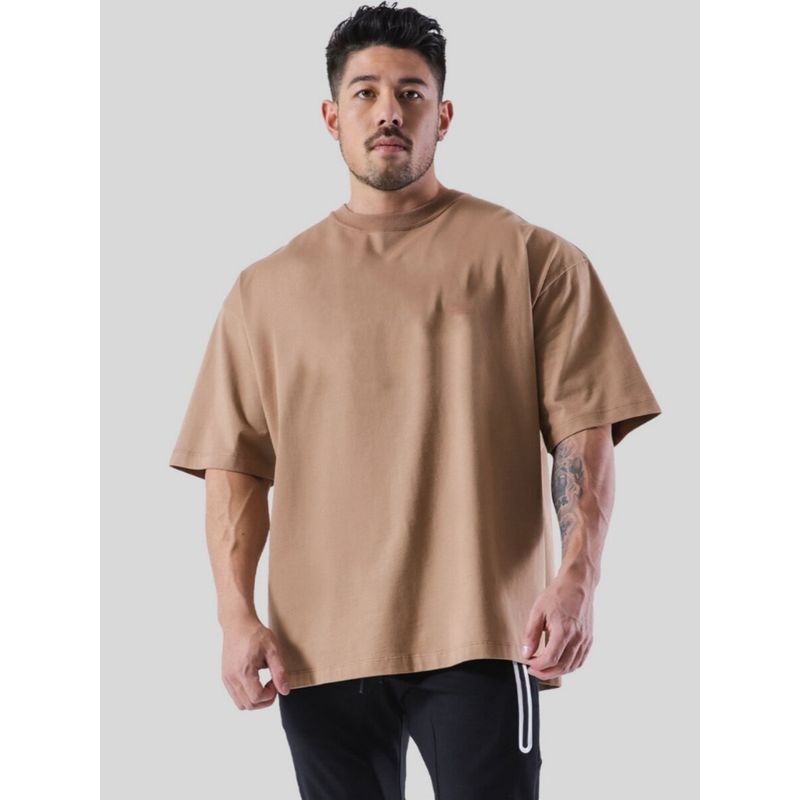 Heavy Weight Pure Cotton round Neck T-Shirt Men Fashion Loose Plus Size Pure Color Fitness Clothes Breathable Summer Sports Short Sleeve