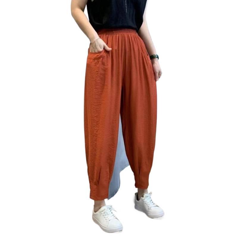 Summer Fashion Harem Pants: Slimming, Loose Fit, Breathable, Cropped Mom's Pants with Small Leg Opening.