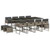 VidaXL 13-Piece Garden Dining Set with Cushions, Table and Folding Back Chairs, Outdoor Patio Furniture 3211340