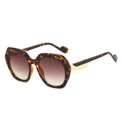 New Retro Leopard Gradient Oval Women Sunglasses UV400 Luxury Color Matching Frame Fashion Trend