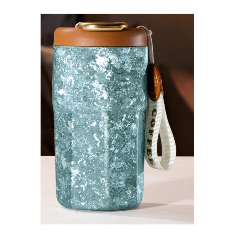 MRSIKEY Portable Titanium Insulated Coffee Mug with Temperature Display