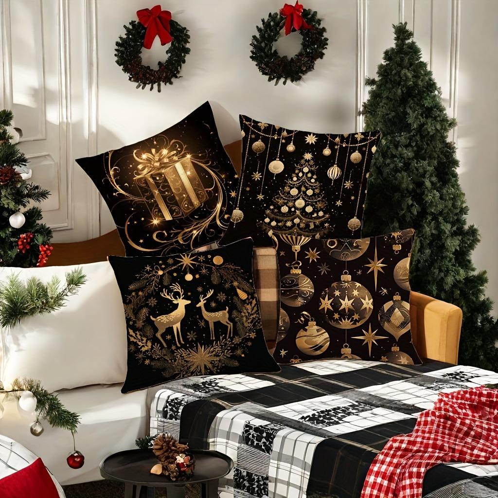 Christmas Theme Pillowcase Home Holiday Party Decoration Pillow Cover Suitable for Room Living Room Sofa Cushion Cover Gift
