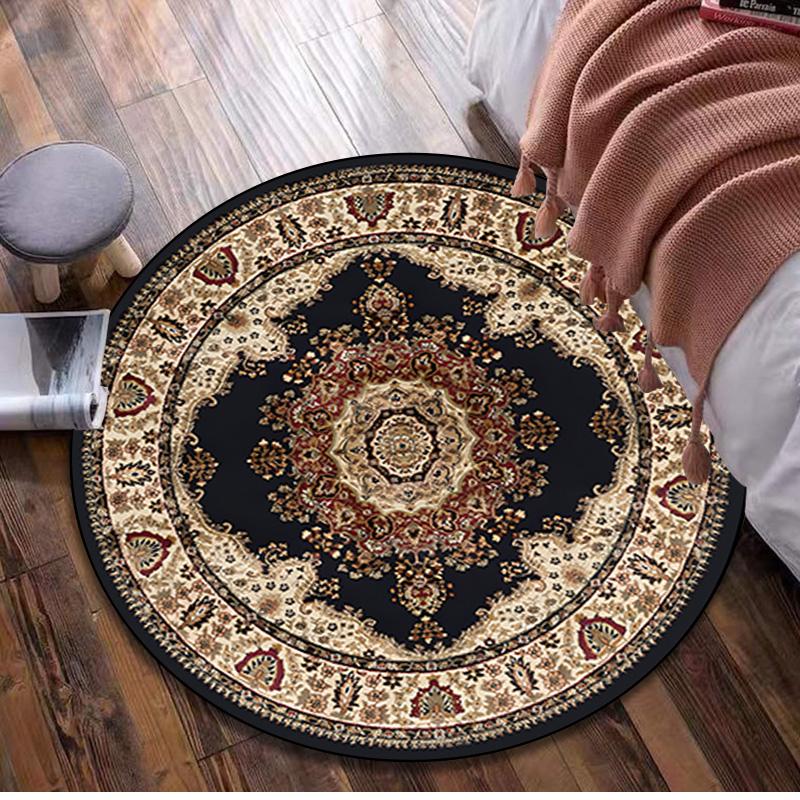 

1Pc Vintage Circular Print Rug - home decoration Carpet For Living Room Bedroom Flooring Computer Chair Area Rug 80x80cm( 31x31in)