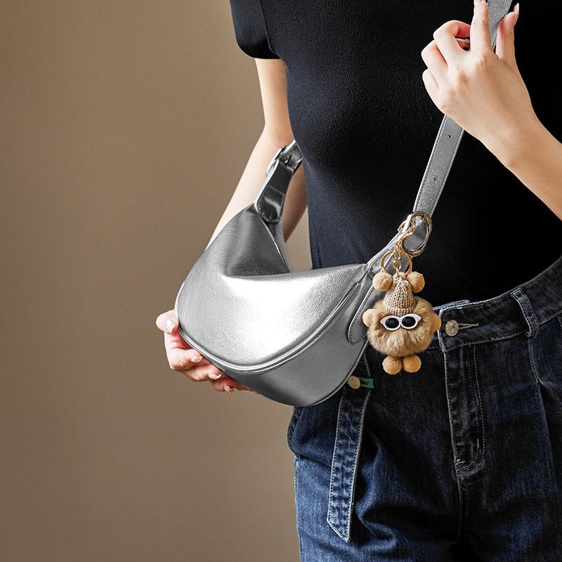 Mrs. Qiao Silver Bag 2025 New Dumpling Bag Women's Crossbody Bag Genuine Leather Women's Bag