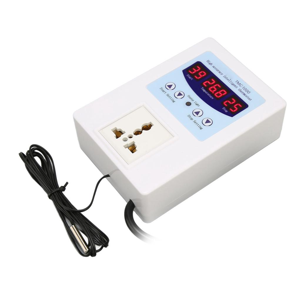 Digital LED Temperature Controller Waterproof Plug and Play Heating Cooling Thermostat for Breeding