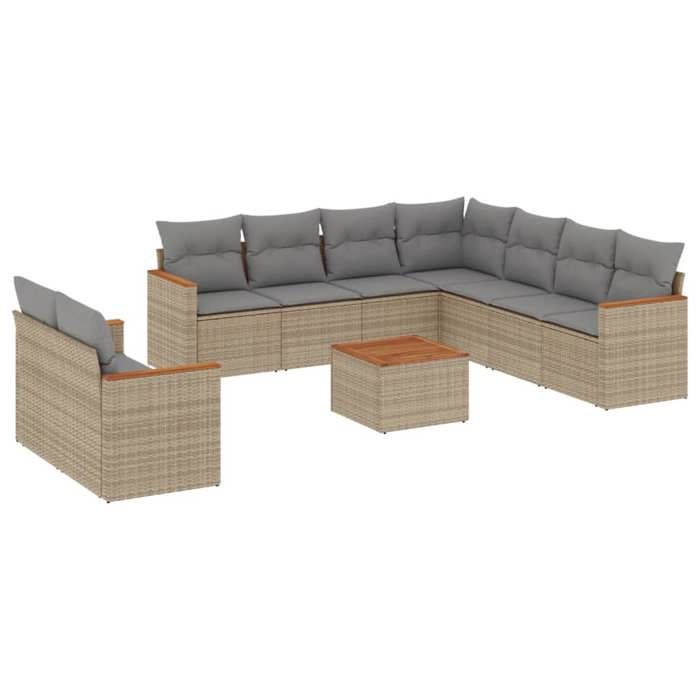 VidaXL Garden Lounge Set with Cushions 10 Pcs, Patio Sofas, Patio Furniture Set, Outdoor Furniture, 3226108
