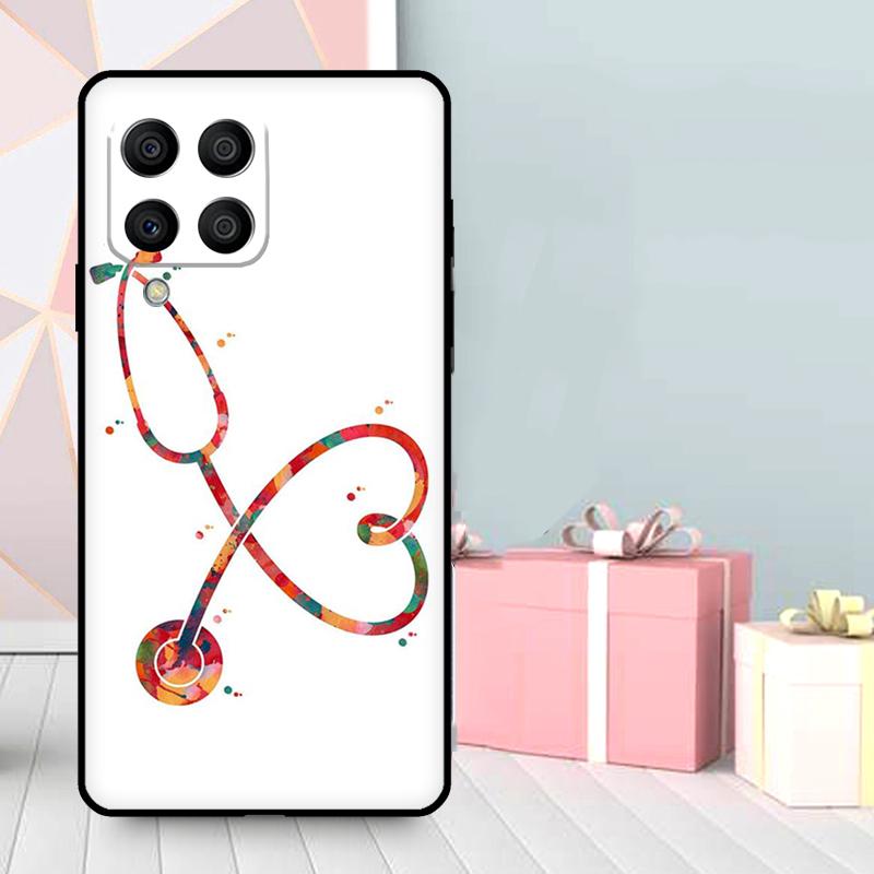 Cute Stethoscope Heart Case For Samsung Galaxy M36 M12 M52 M06 M16 M56 M33 M15 M55 M31 M13 M14 M53 M32 M35 M34 M54