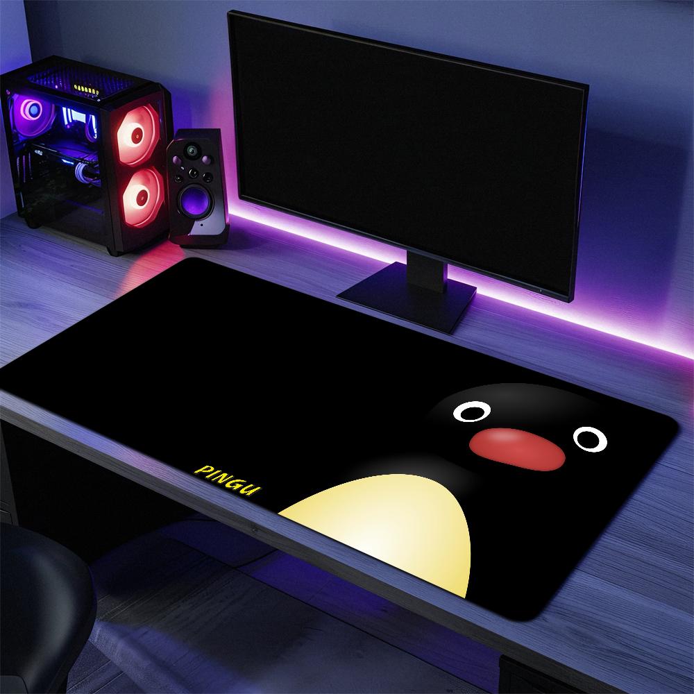 Tappetini per mouse Pinguino Pingu Tappetino Antiscivolo Bordo Lock Ufficio Studente Gaming Spesso Grande Tavoletta da Scrittura Cuscino Tappetino per Mouse