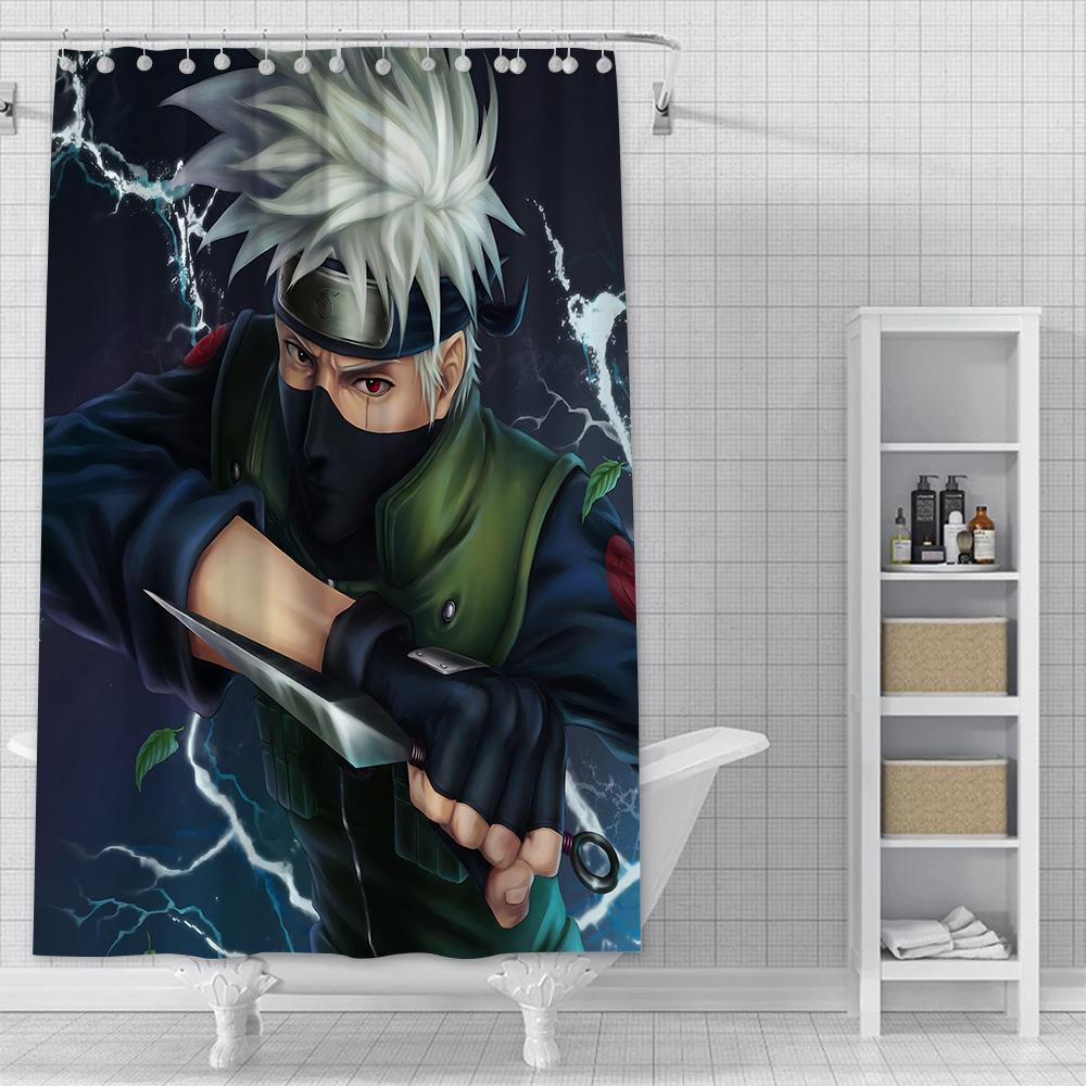 Hot Japan Anime N-NarutoS Shower Curtain Waterproof Polyester Fabric Paint Bath Curtains Home Bathroom Decor Curtain With Hook