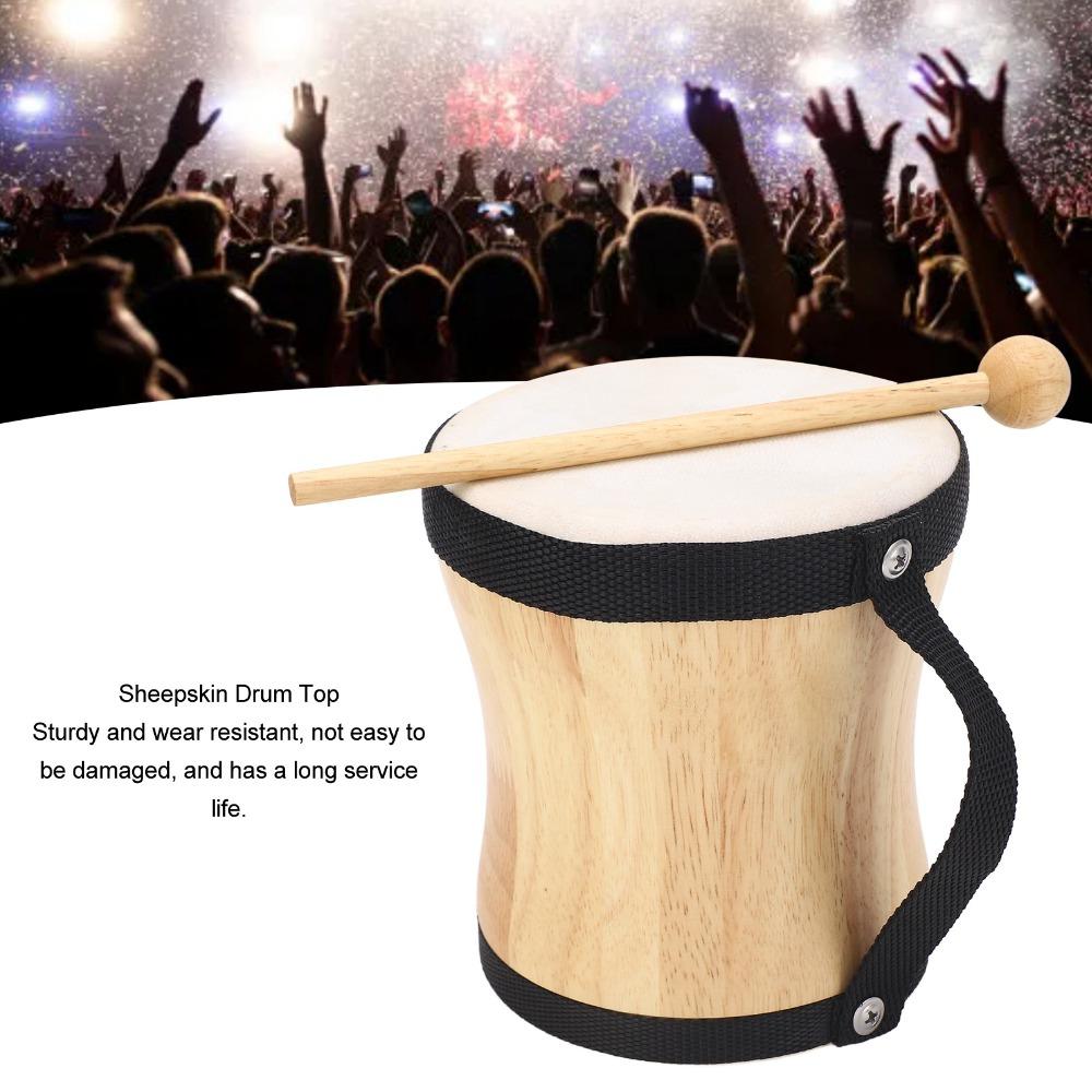 Wood Color Bongo Hand Drum Wood+Sheepskin Handpan Drums Set Premium Hand Drum Kit  For Drum Lovers