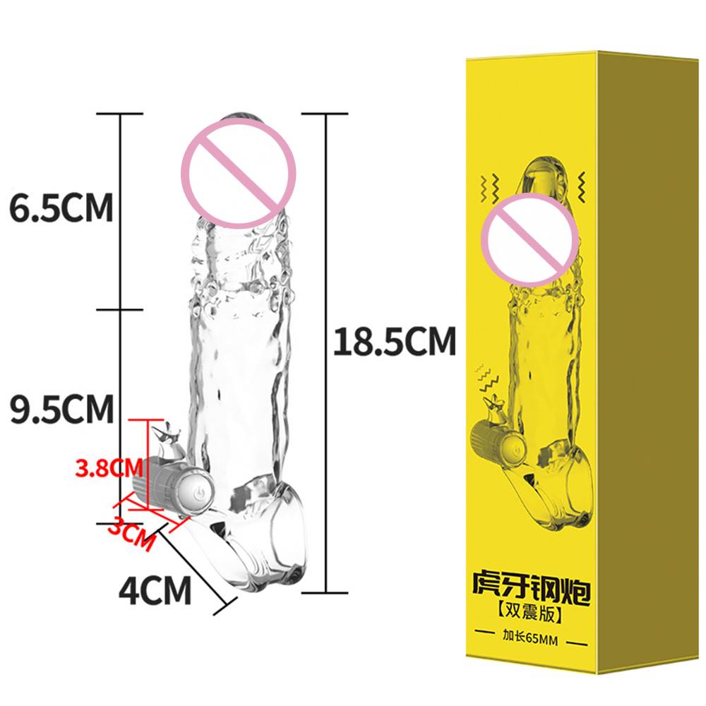 Transparent Penis Sleeve Reusable Condom Penis Extender Girth Enhancer Realistic Sleeve Sheath Delay Ejaculation Sex Toy for Men