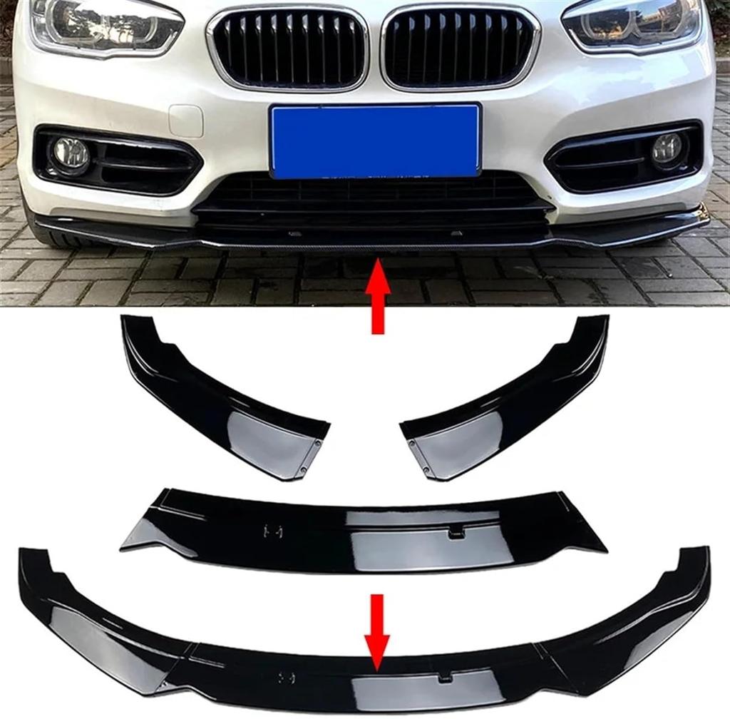 3Pcs Car Front Bumper Spoiler Lip For BMW F20 F21 1-Series 116i 118i 120i 2011-2019 PP Bumper Canard Lip Diffuser Splitter