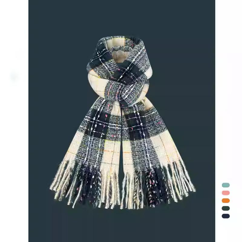 

High-quality scarves full of galaxy retro plaid imitation cashmere scarves women s autumn and winter soft waxy warm versatile scarves 180*65