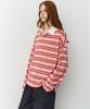 RAVEROUS Oversized Striped Collared T-Shirt_Pink