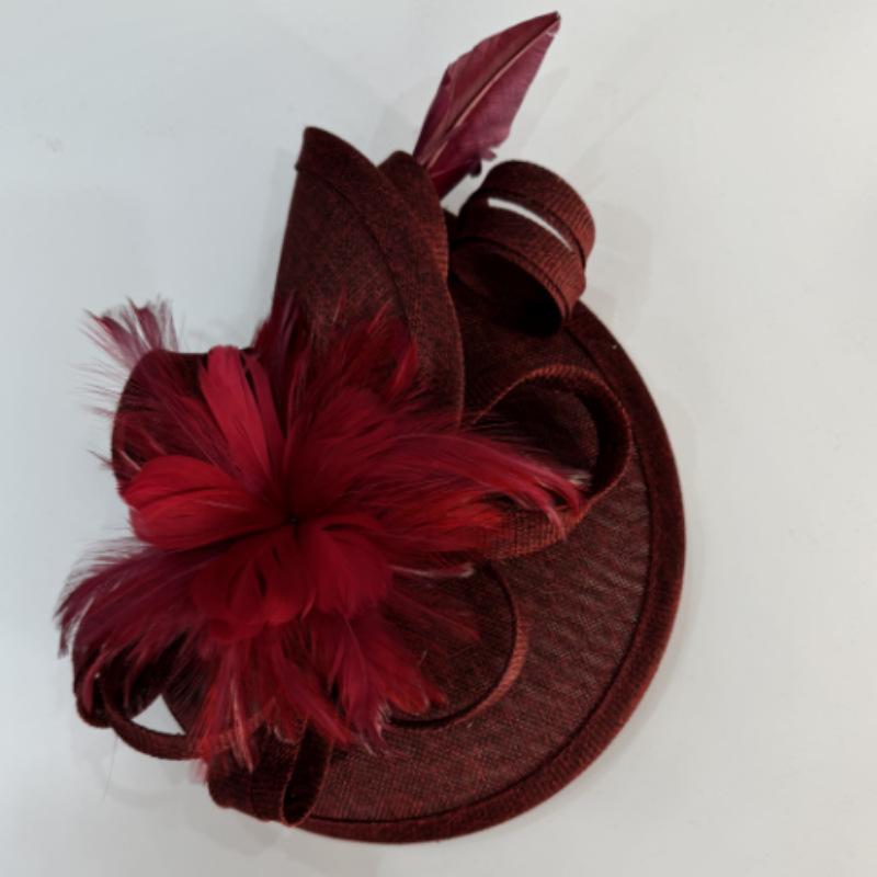 

1PC European and American style linen feather head flower headband hair accessories, exaggerated top hat handmade headgear