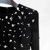 Elegant Heavy Beaded Long-Sleeve Diamond Long Dress