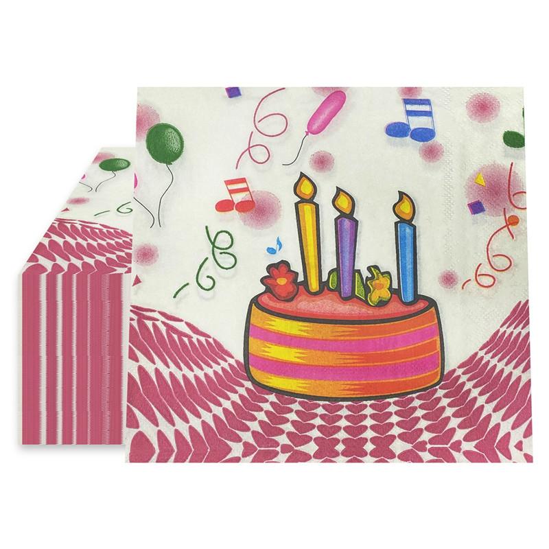 

20 шт. одноразовые салфетки из мягкой квадратной бумаги для вечеринки по случаю дня рождения, украшения для коктейлей 20pcs