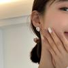 Fashion Shiny Sweet Pink Zircon Heart Earrings for Women 2025 New Trend Exquisite Geometric Ear Buckle Earrings Jewelry Gifts