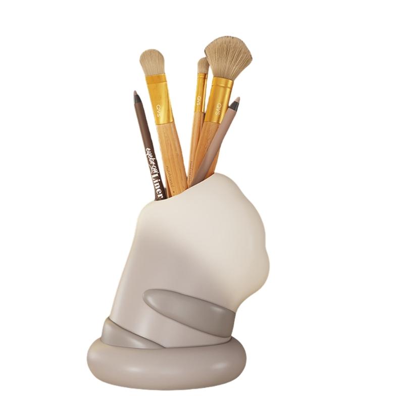 

Cute Cats Paws Pencil Organizers Resins Pen Holder Cup Stationery Storage Container for Work or Study Space Decoration сірий