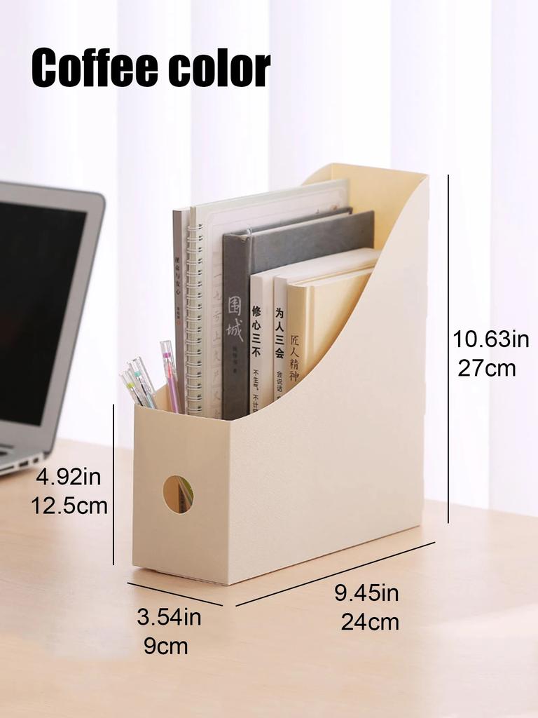 Plastic Desktop File Organizer, Student Office Document Bookends Shelf Adjustable Bookshelf Storage Box for Home School Supplies