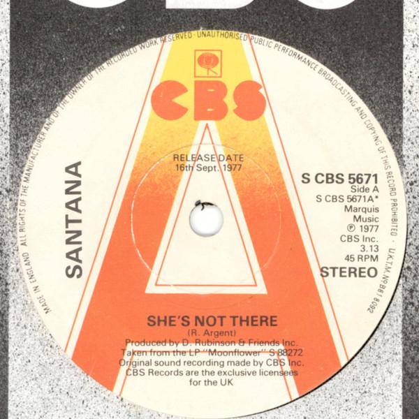 

7inch Record SANTANA - She s Not There SCBS5671PROMO CBS 1977 UK Rock Used