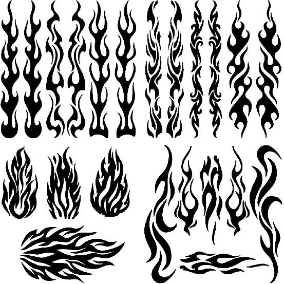 

GORGECRAFT 4 Styles 4Pcs Flame Reflective Car Sticker Black Fire Racing Sports Stripe Car Bumper Decals Waterproof PET Automotive Exterior Decor пламенный
