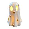 Resin Ghost Statue Halloween Decoration, Cute Light Up Figurine, Spooky Warm LED Bedside Lamp with for Shelf Mantel Indoor Home Decor Party Supplies